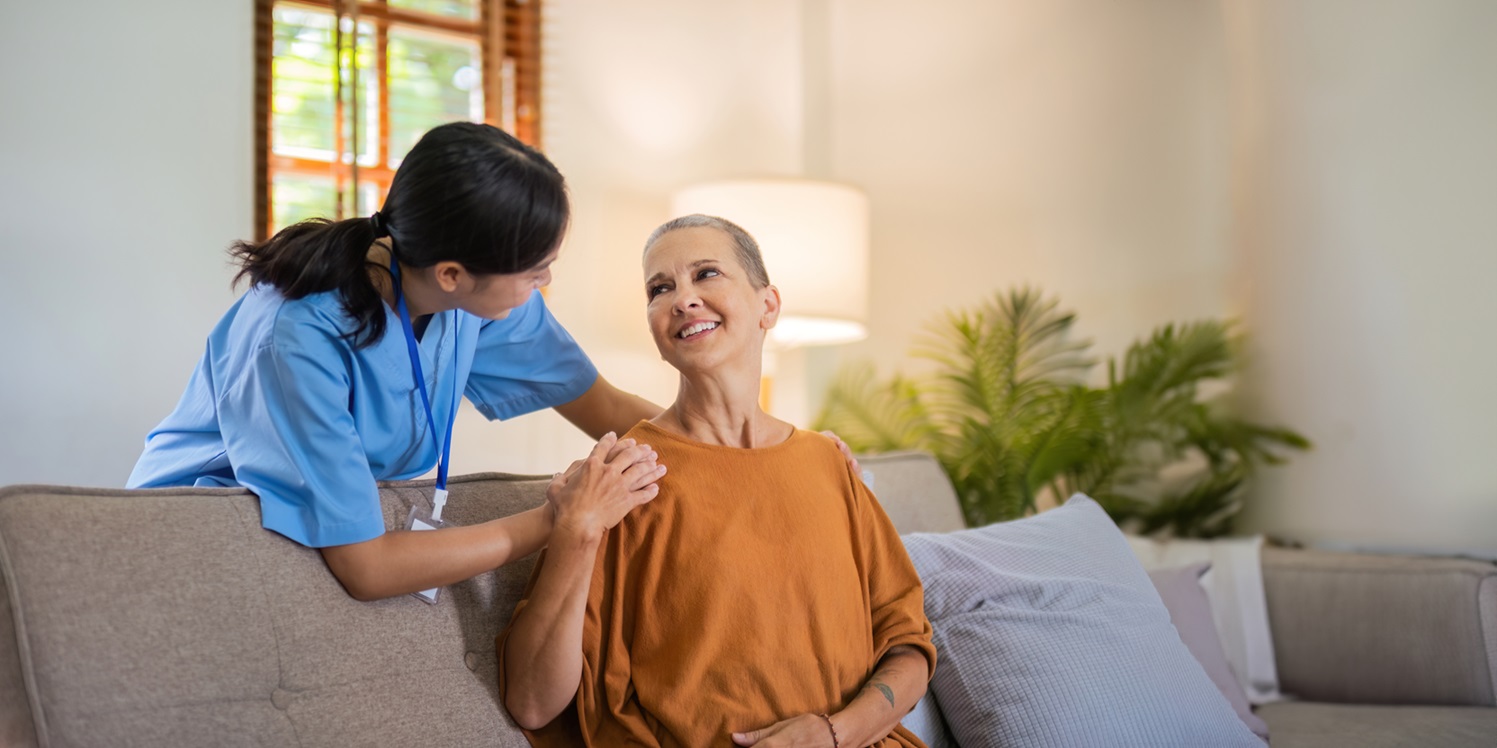 Physical therapist with senior patient, empathy and trust for psychology and healthcare consulting. help and hope of health